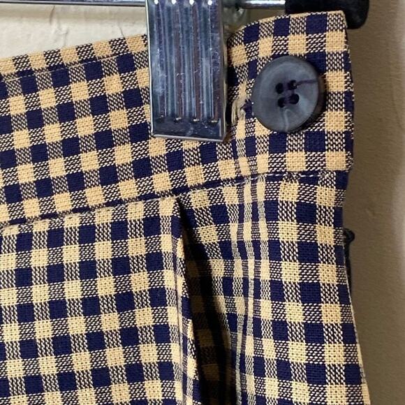 Evan Picone Women's Yellow & Blue Plaid High-Rise Straight-Leg Pants Size 14 - Picture 10 of 10